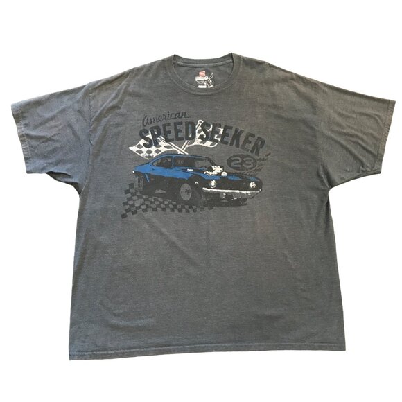 American Speed Seeker Tshirt Hanes Beefy T 3XL Gray Hot Rod Muscle Car Racing - Picture 2 of 10